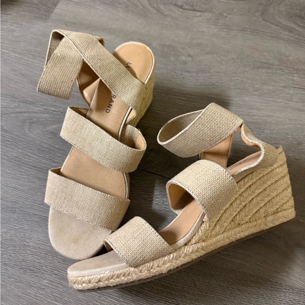 Lucky Brand Women's Tan Wedge Sandals - Picture 4 of 4